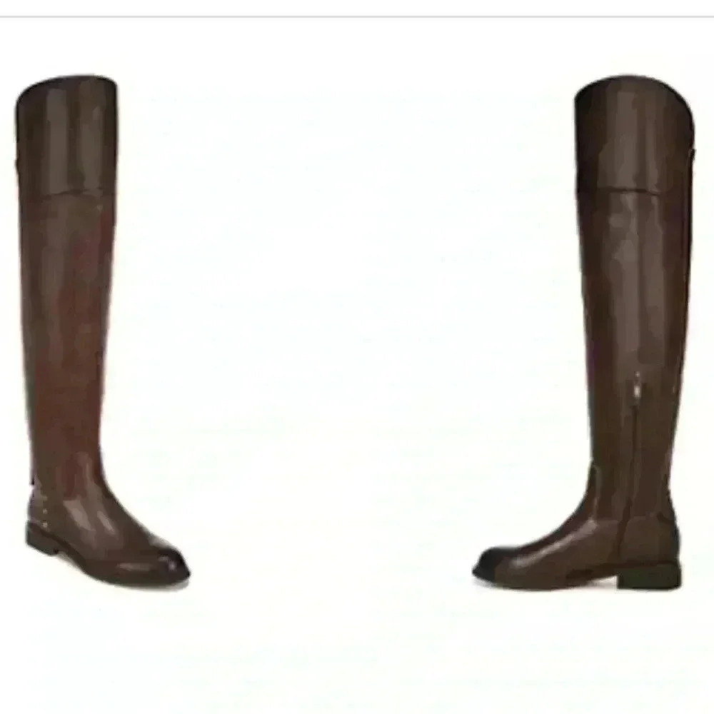 Franco Sarto Haleen Wide Calf Over the Knee Leather Boots SZ 7